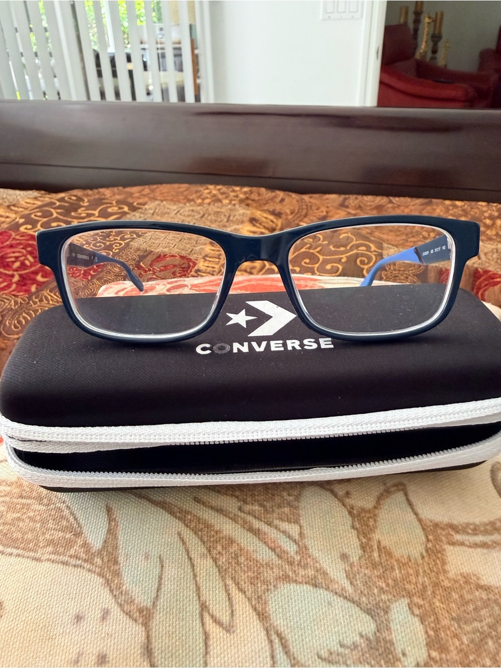 Converse Men's Navy Blue Rectangular Eyeglass Frames